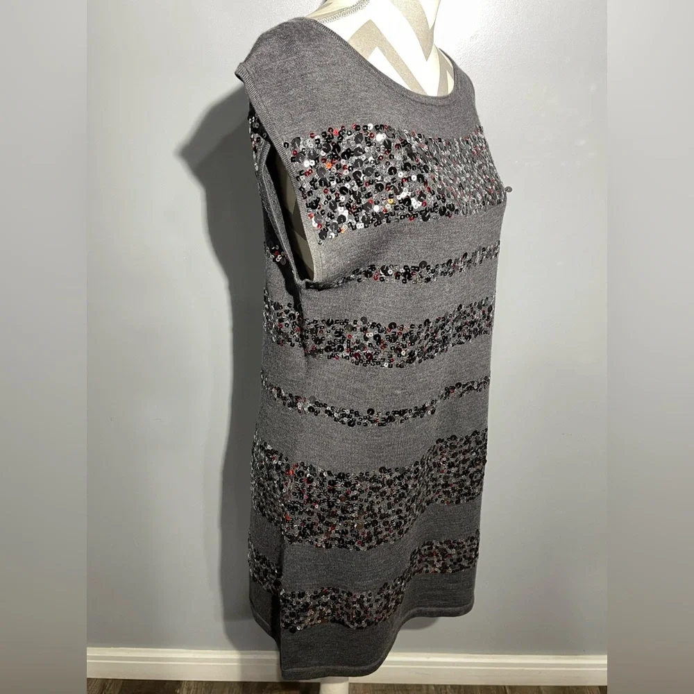 Trina Turk Gray Sequin Mini‎ Dress